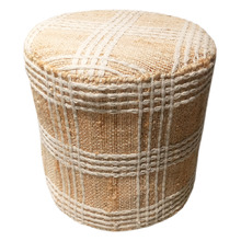 Gaston Recycled Cotton & Jute Pouffe
